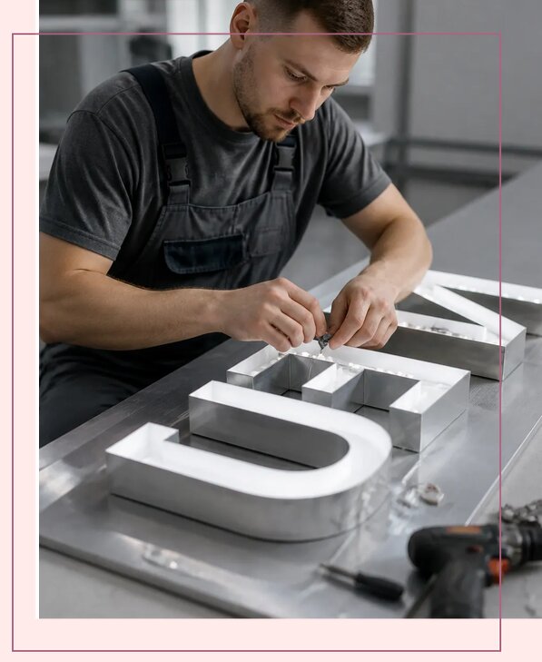 Изготовление и монтаж букв с лицевым свечением в Валуйках